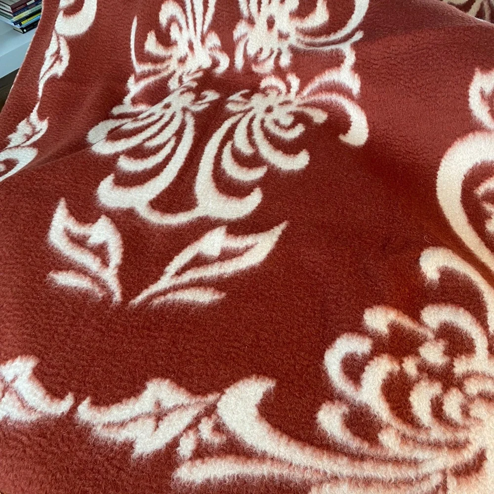 Antique Chinese Shancha Camellia Wool Blanket 58
